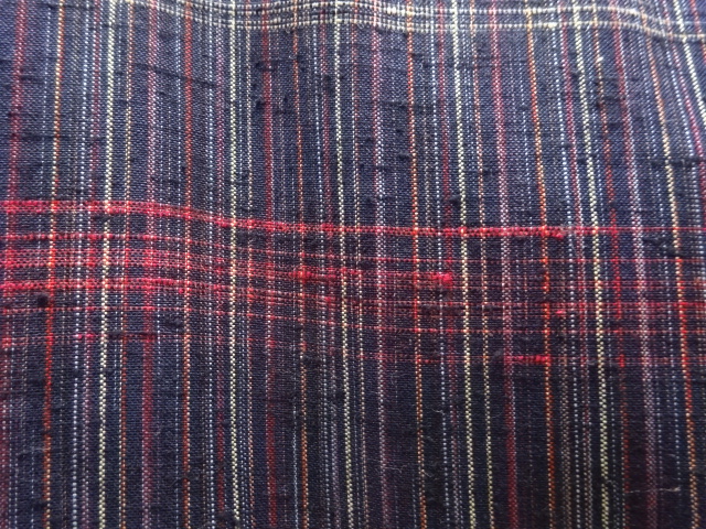  格子織り出し単衣着物